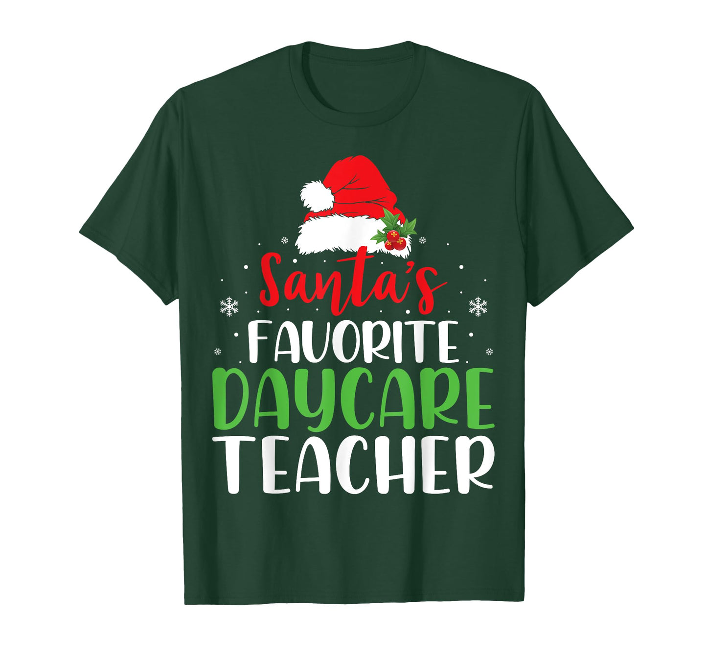 Santa's Favorite Daycare Teacher Provider Funny Christmas T-Shirt