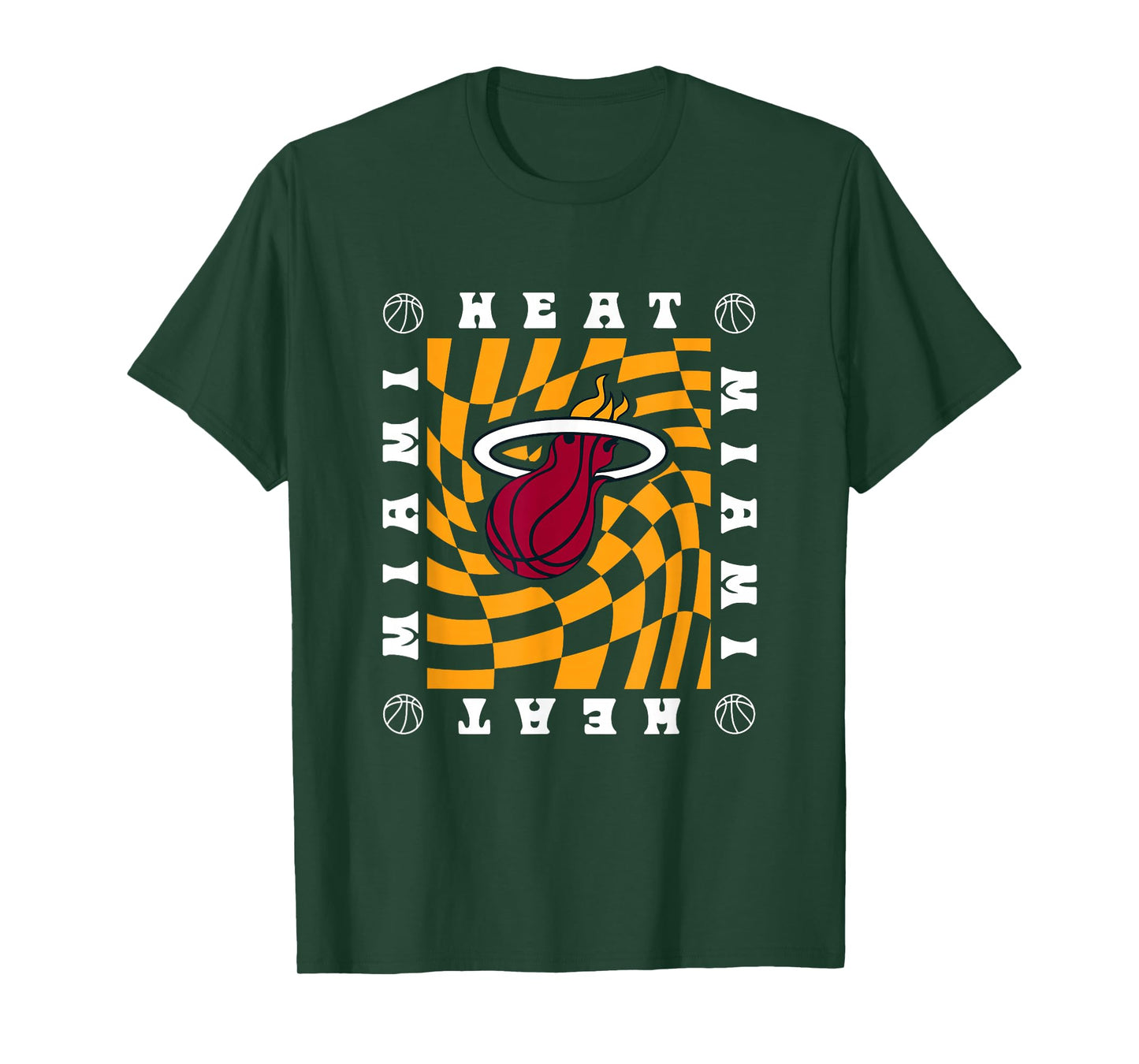 NBA Miami Heat Retro Checkerboard Wave T-Shirt