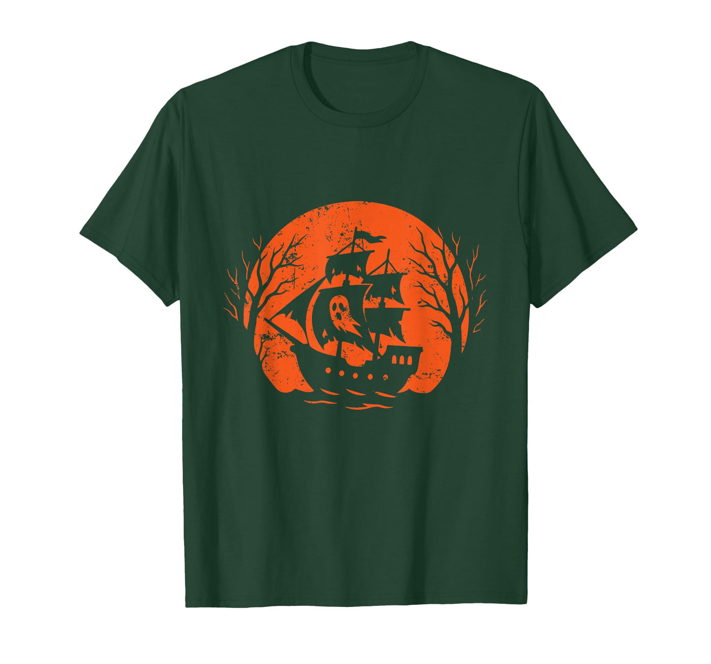 Ghost Ship Halloween Moon T-Shirt