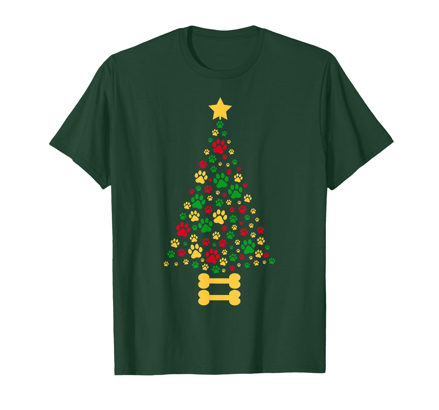 Dog Paw Christmas Tree Pajamas for Adults and Children T-Shirt