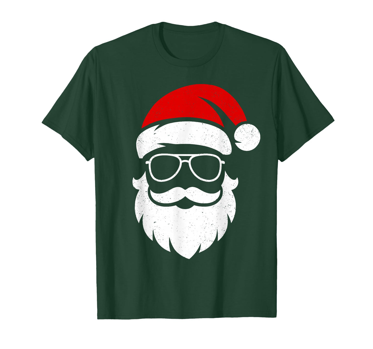 Retro Sunglasses Xmas Men Women Funny Christmas Santa Face T-Shirt