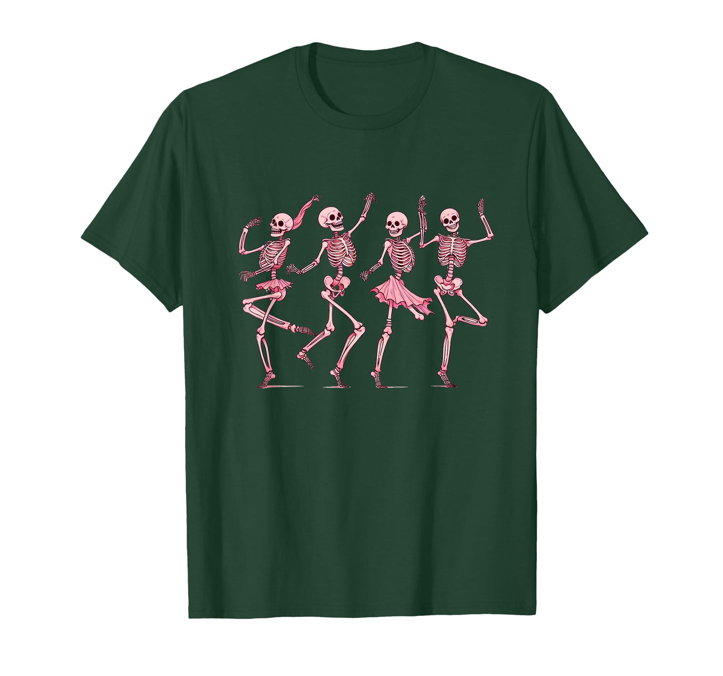 Pink Dancing Skeletons Dance Day Of Dead Halloween Women T-Shirt