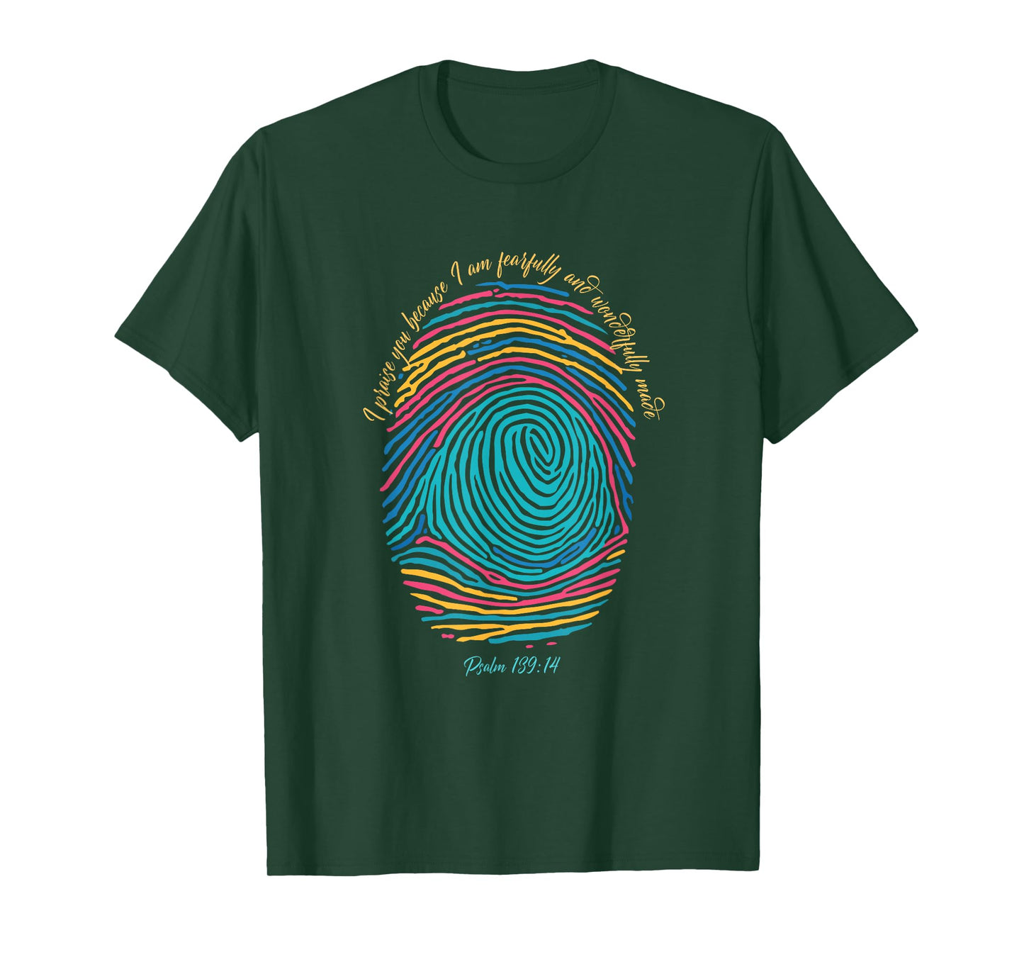 Christian Fingerprint, I praise God I am wonderfully made T-Shirt