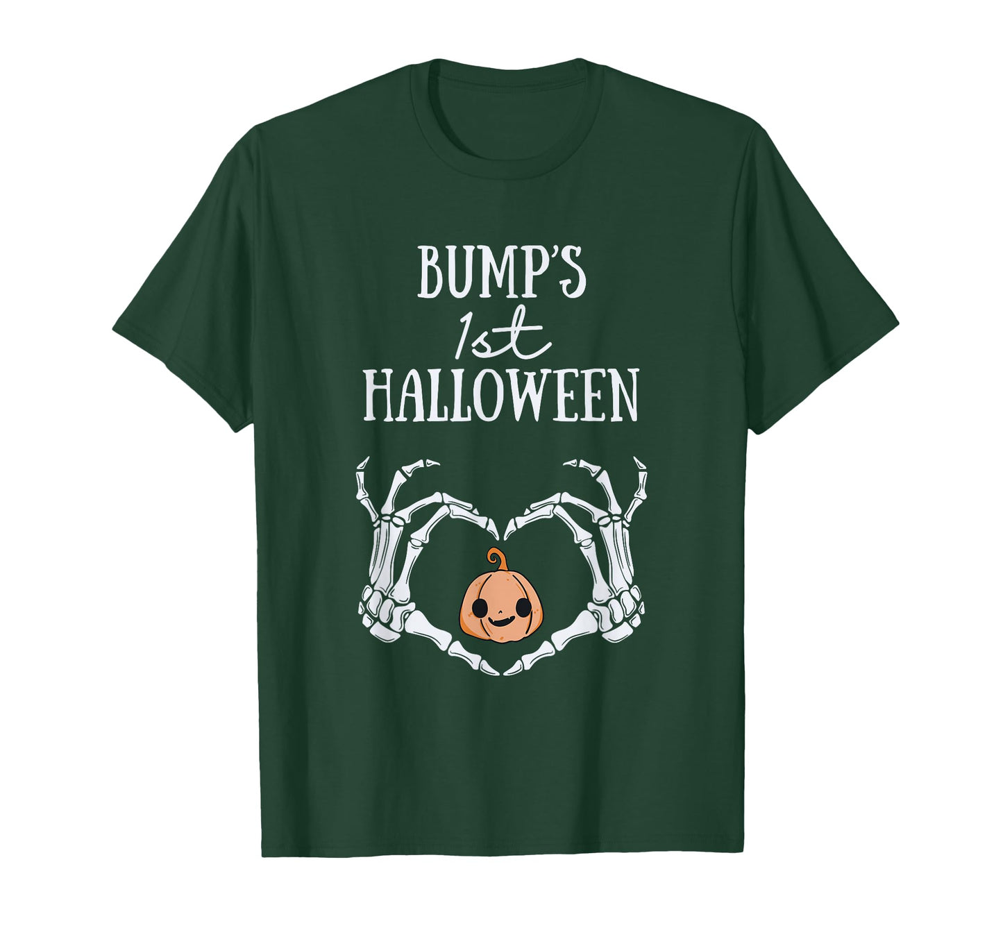 Bump's 1st Halloween Skeleton Hand Heart Pregnancy Baby T-Shirt