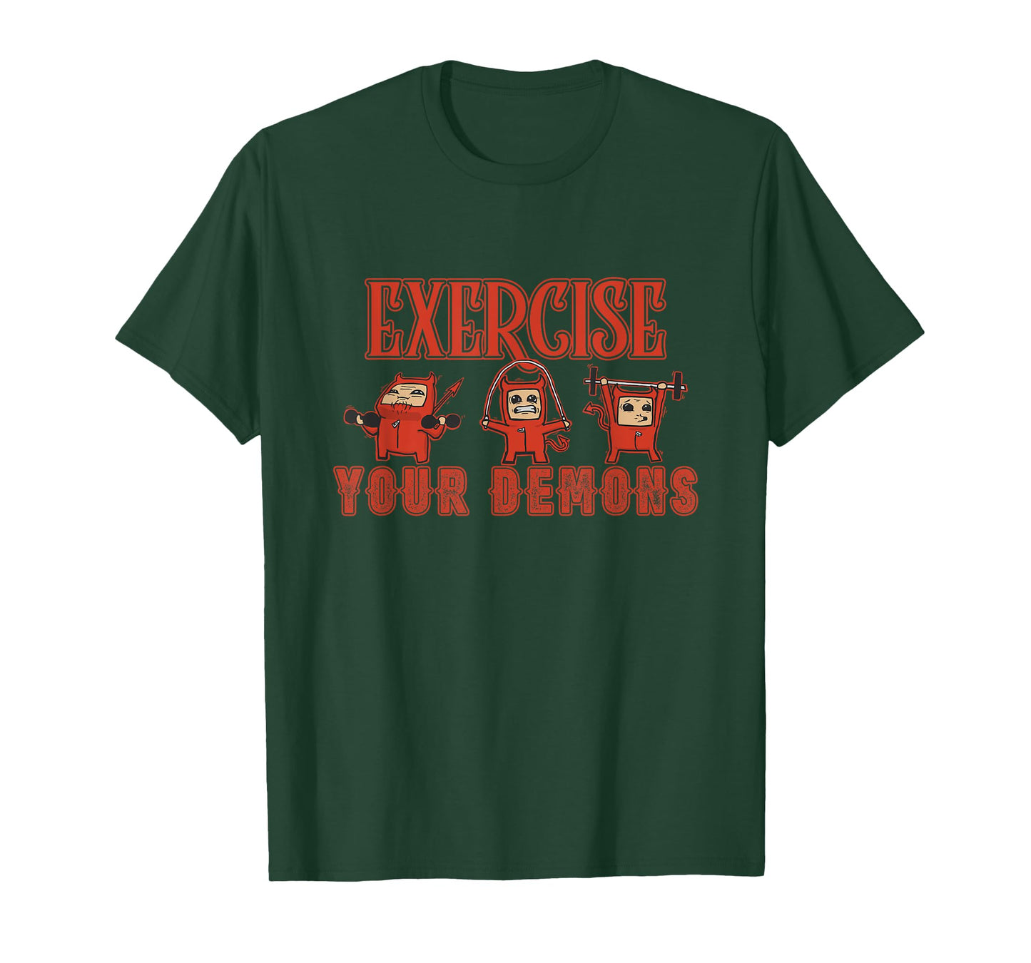 Funny Exercise Your Demon Workout Design T-Shirt