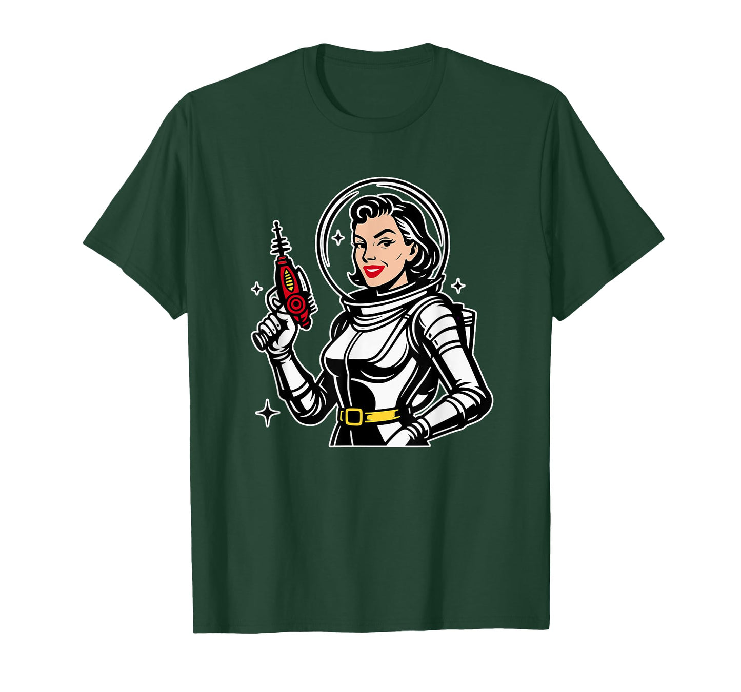 Retro Space Babe Vintage Raygun Astronaut Pinup T-Shirt