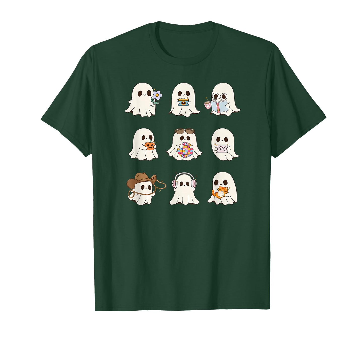 Ghost Spooky Design Witch Season Fall Vibes Cozy Cute T-Shirt