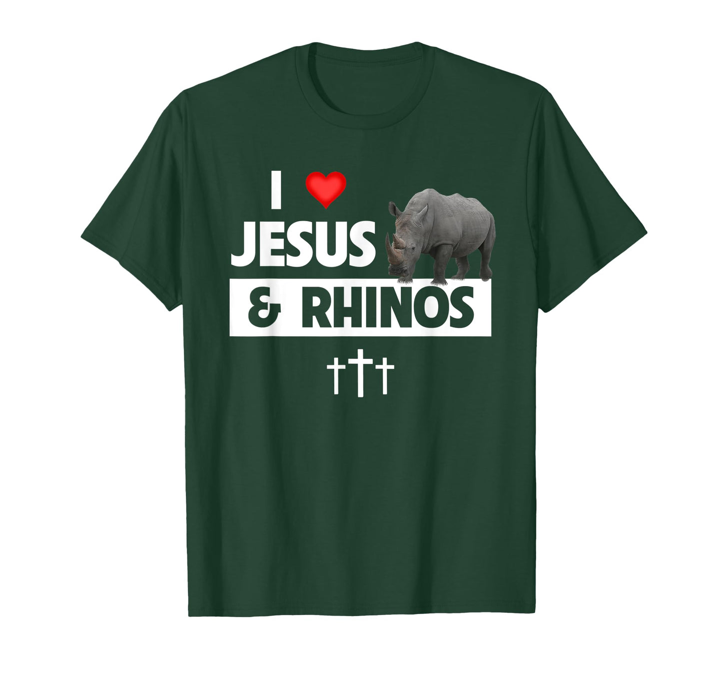 I Love Jesus and Rhinos Christian Rhinoceros Safari Zoo T-Shirt