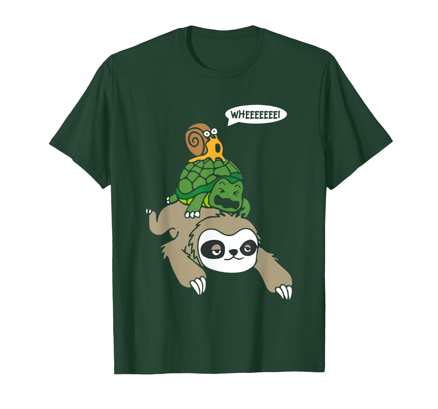 Sloth Turtle Snail Piggyback Animal Running Wild T-Shirt