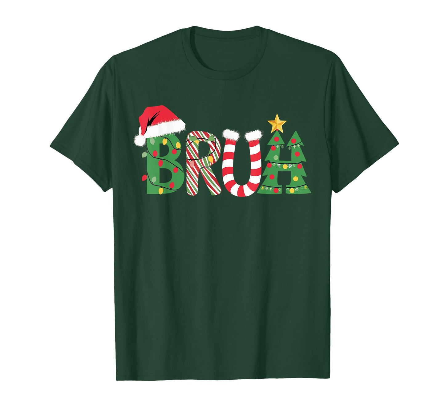 Christmas Shirts for Kids Boys Bruh Funny Christmas Women T-Shirt