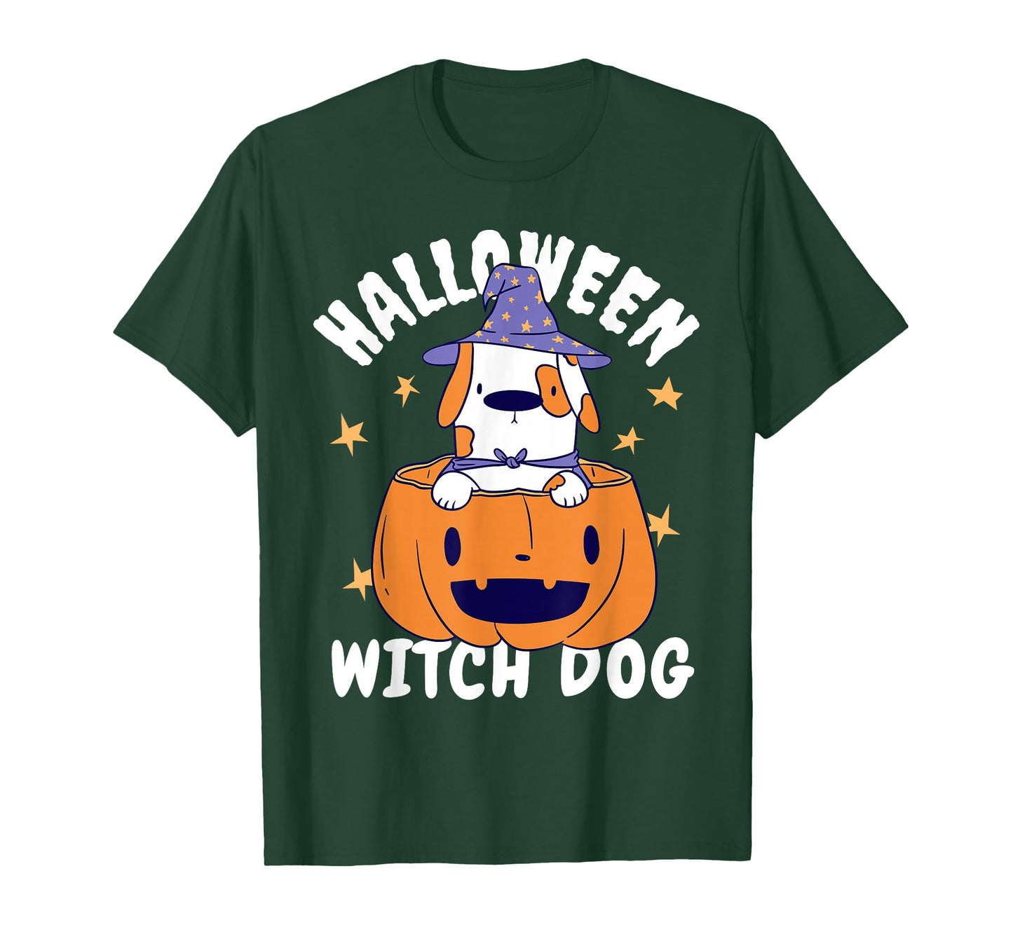 Witch Dog Halloween Funny Costume Design T-Shirt