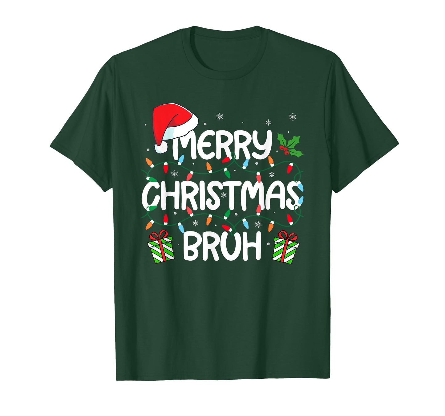 Merry Christmas Bruh Funny Xmas Family Brother Teens Boys T-Shirt