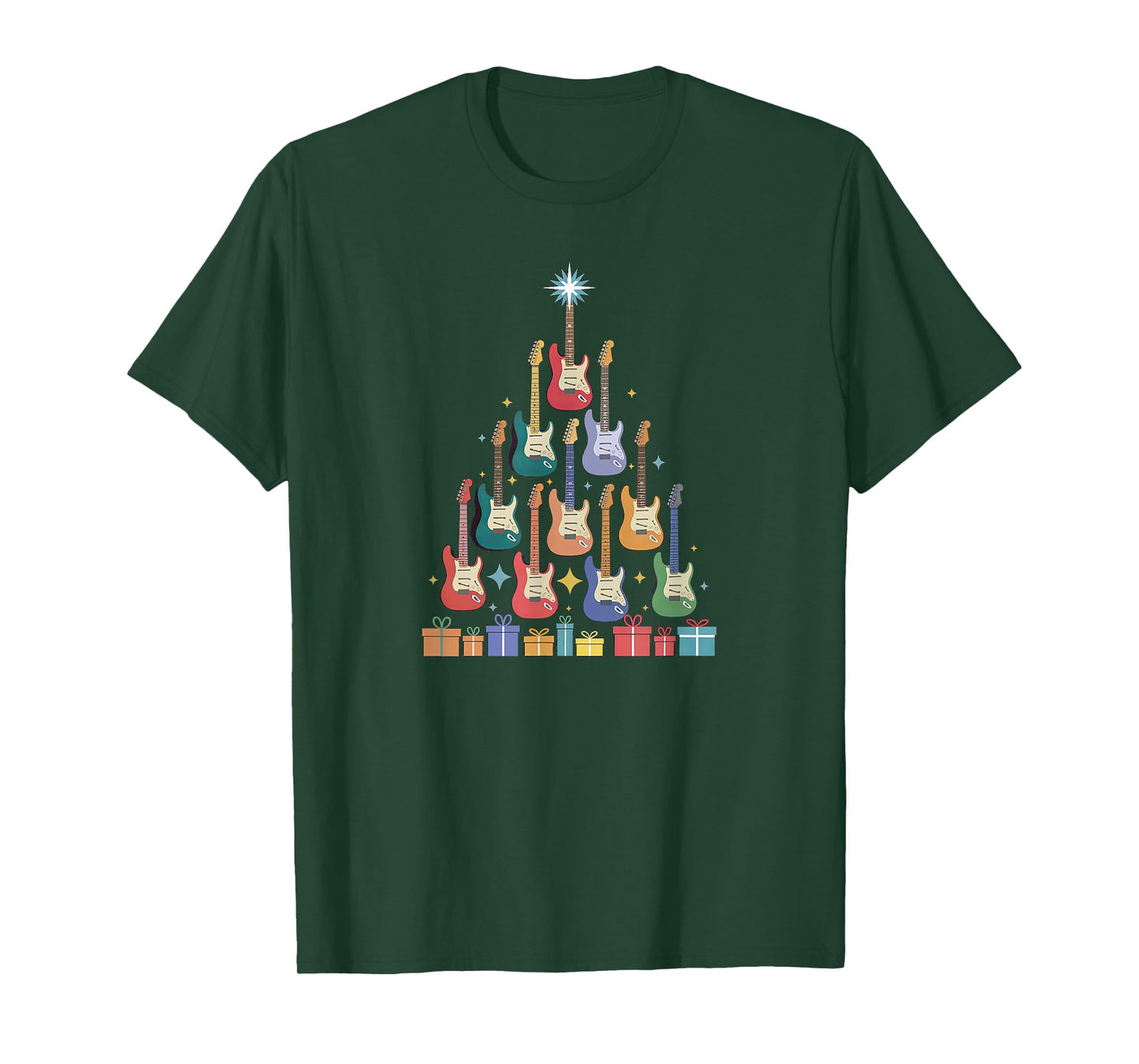 Christmas Guitar Christmastree Tree Made Out of Guitars T-Shirt
