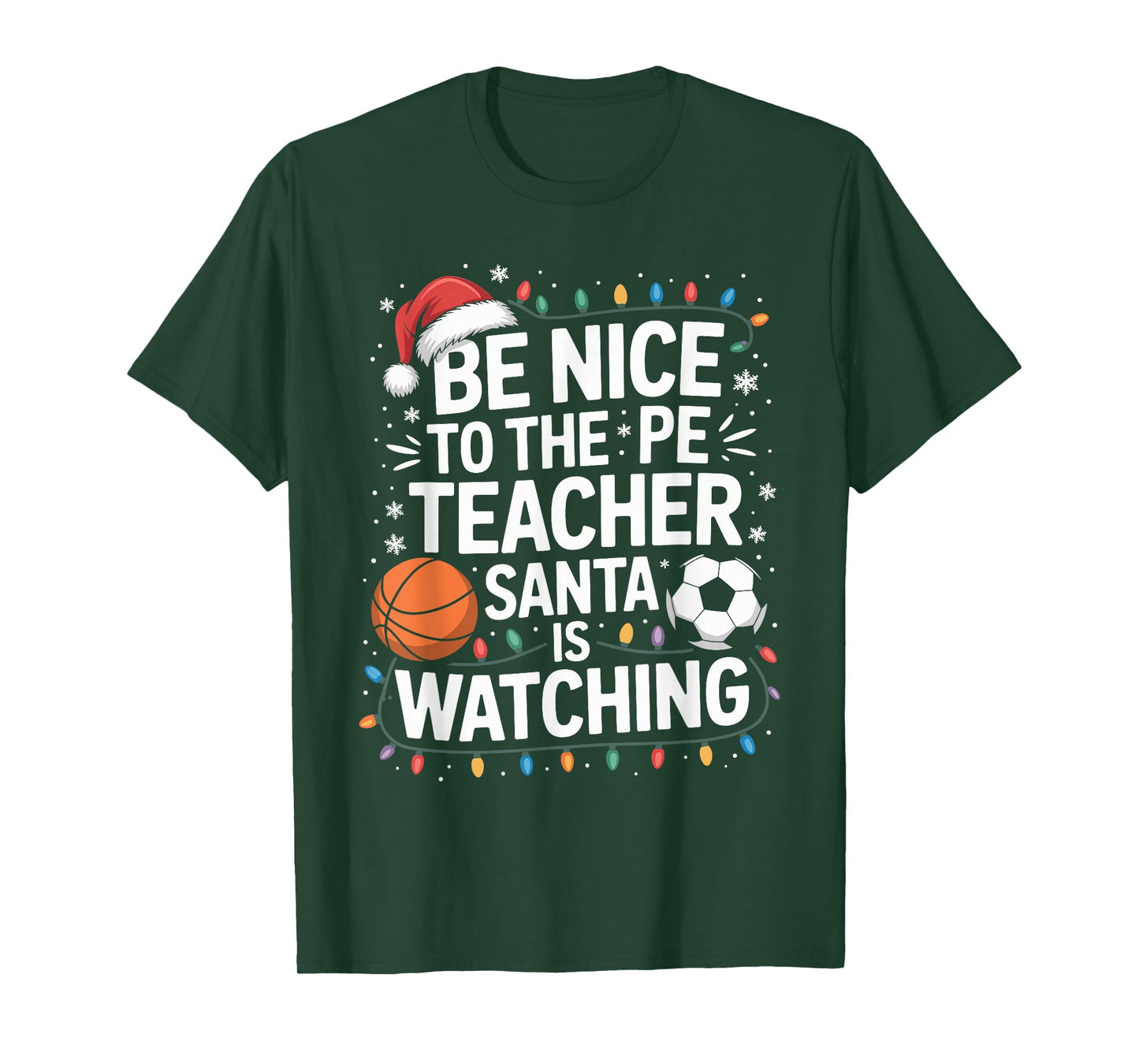 Funny PE Teacher Christmas Physical Education Xmas T-Shirt