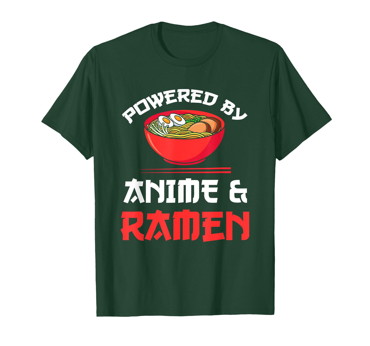 Powered by Anime & Ramen Merchandise,Short Sleeve T-Shirt