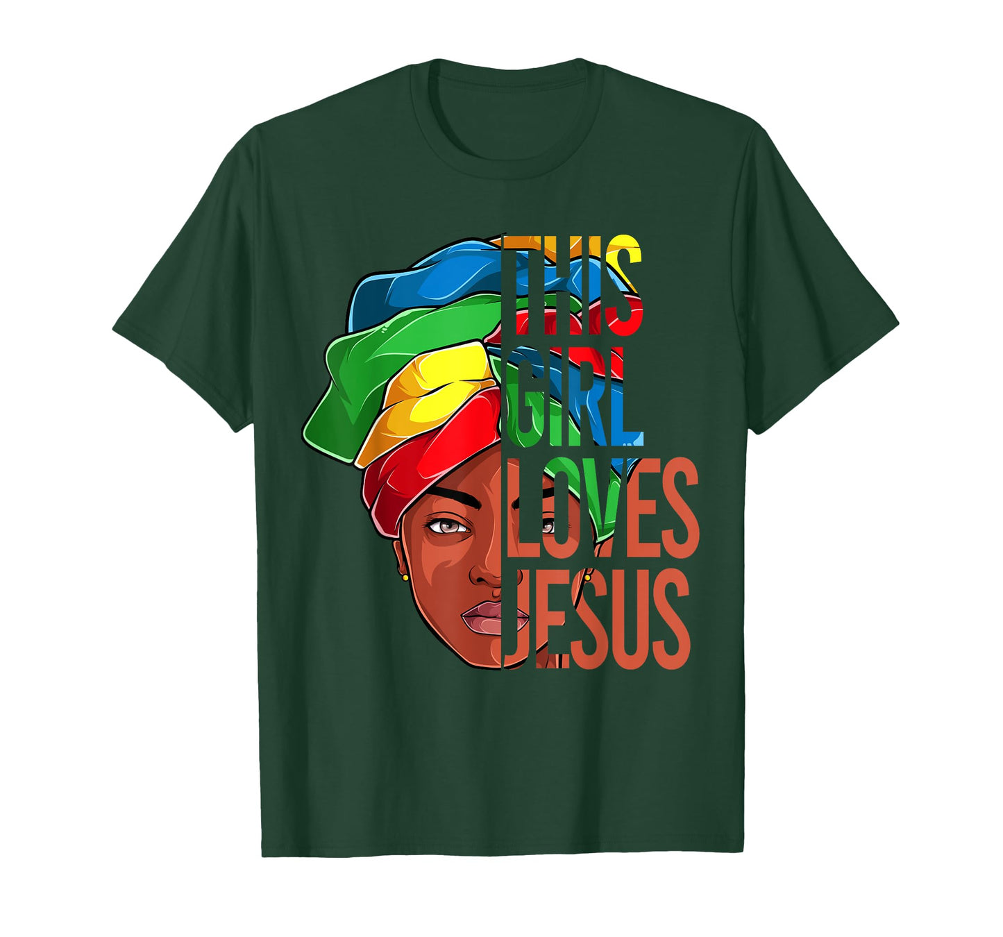 African American Apparel, Girl loves Jesus Christian Black T-Shirt