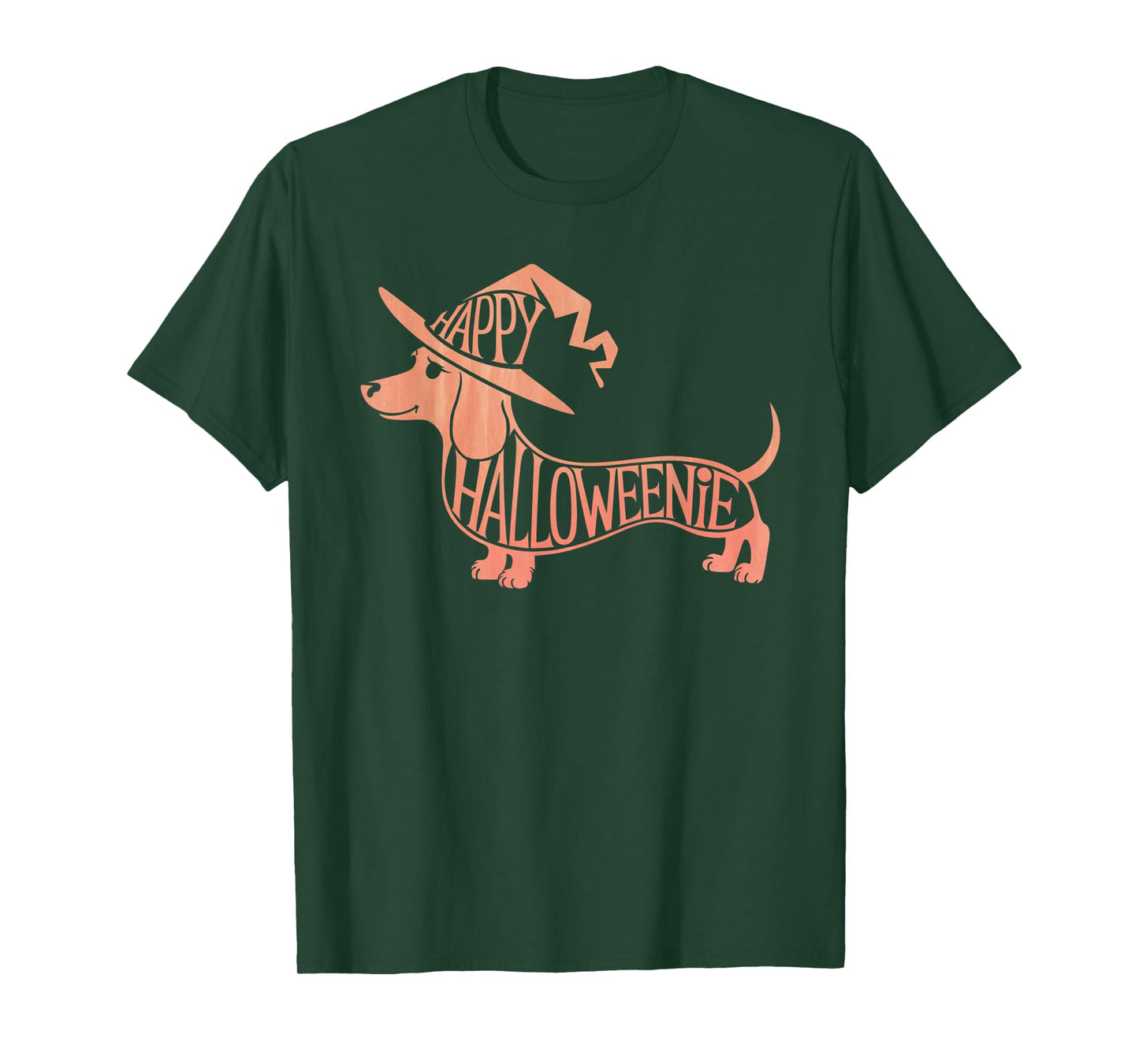 Happy Halloweenie Weiner Dog Cute Dachshund Witch Hat T-Shirt