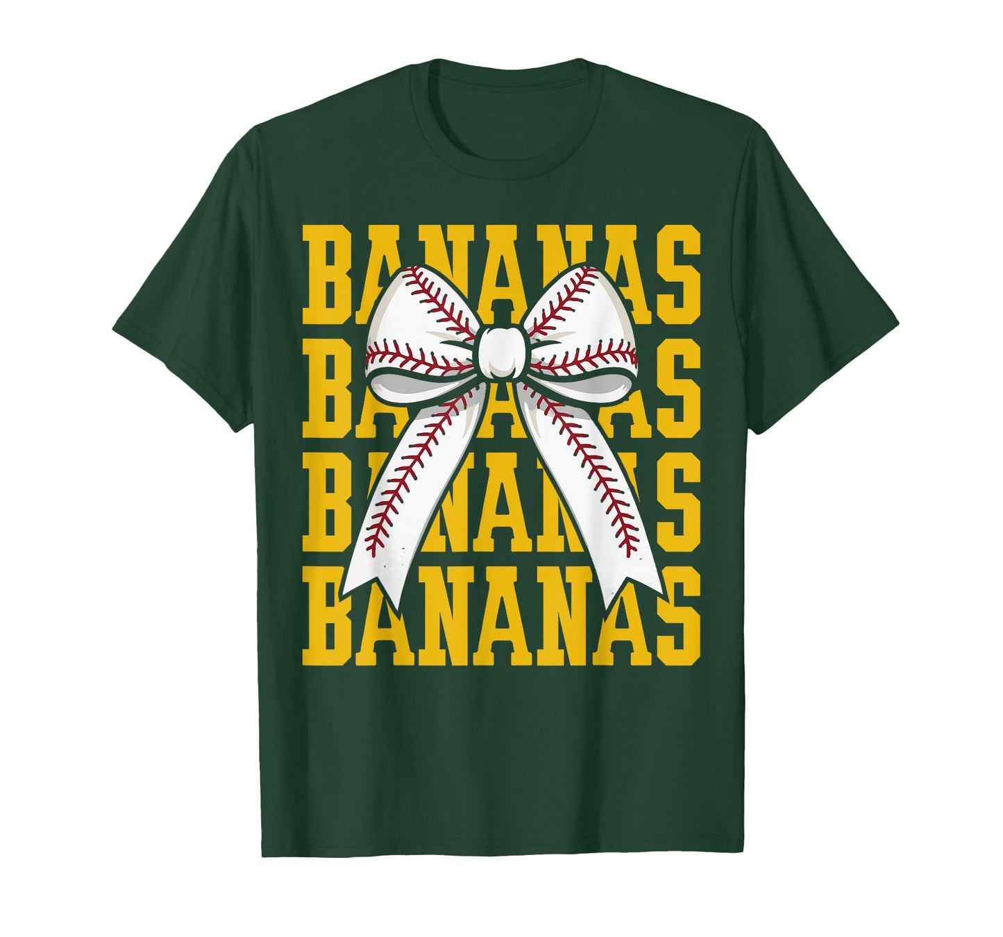 Retro Bananas Last Name Coquette Bow Women Girls Kids T-Shirt