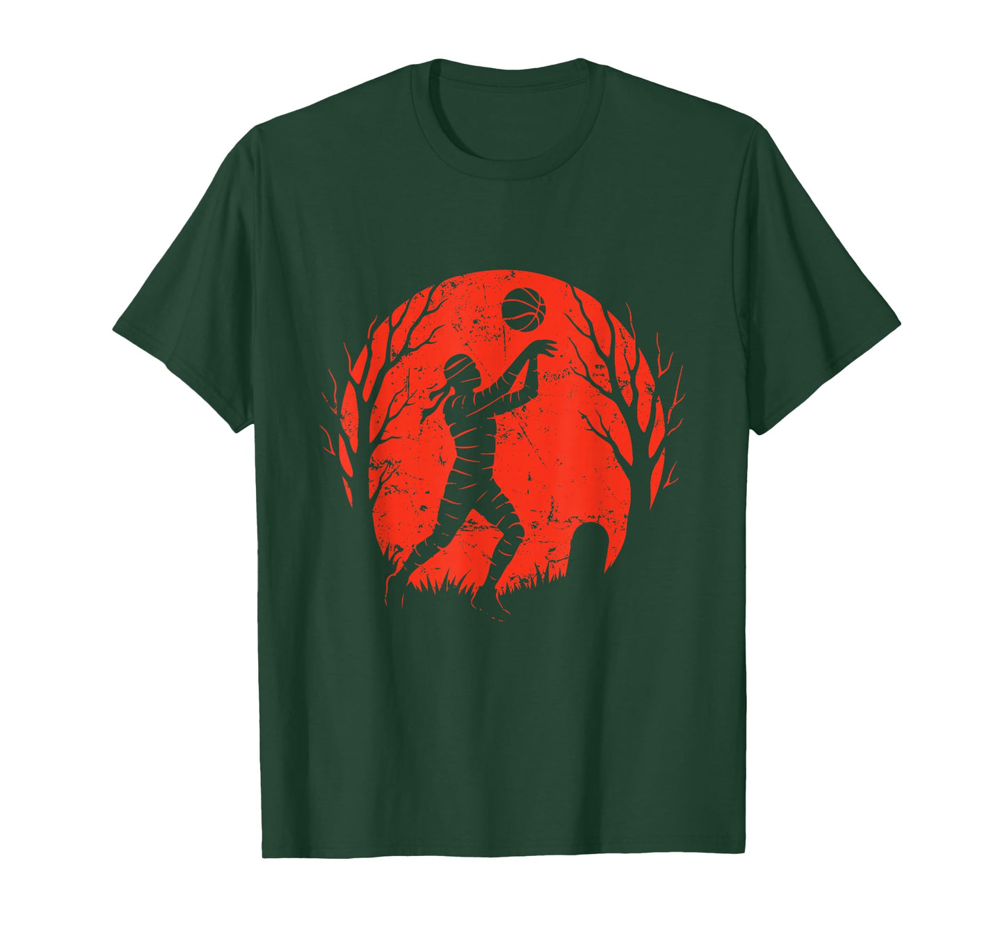 Mummy Basketball Shot Under Moon T-Shirt