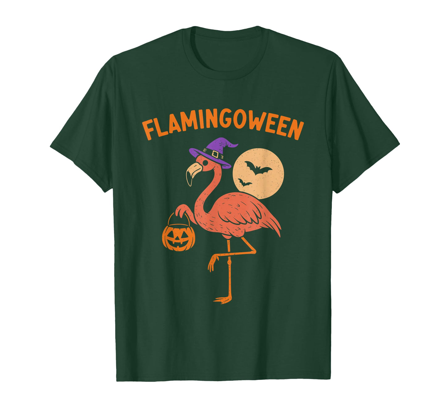 Flamingoween Flamingo Halloween Jack O Lantern T-Shirt