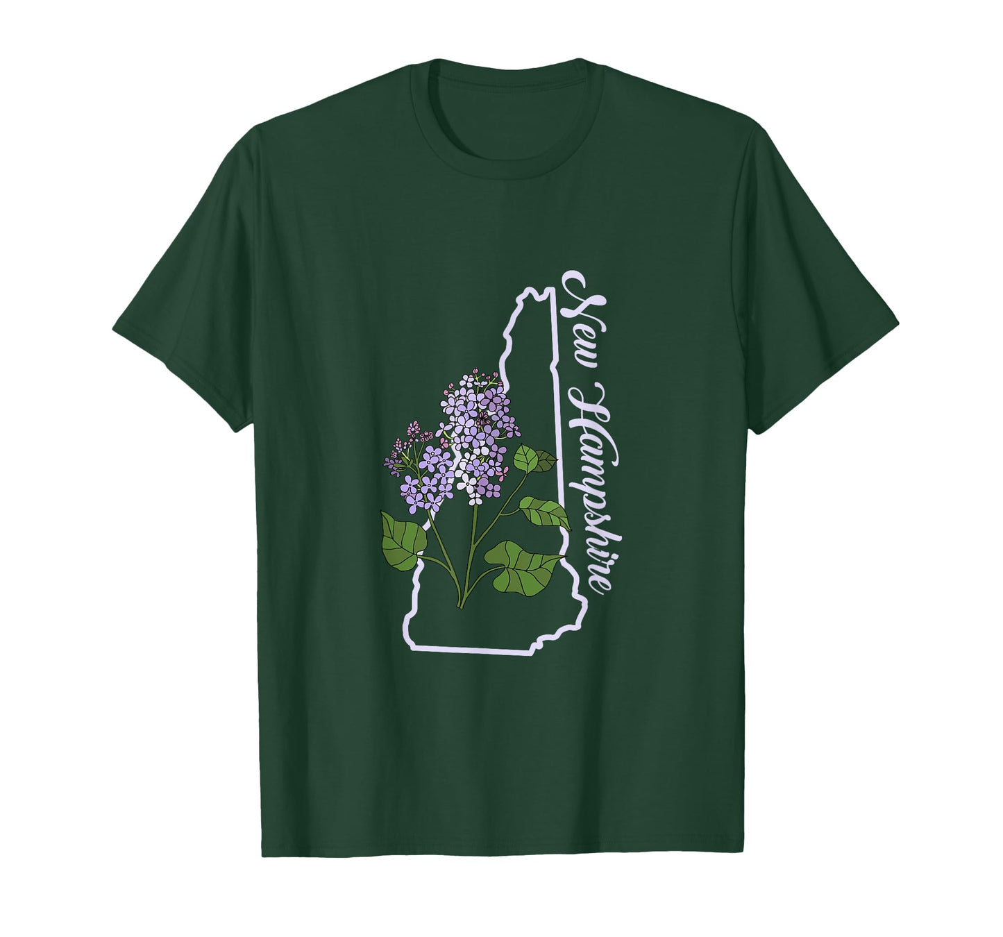 State of New Hampshire Purple Lilac Flower T-Shirt