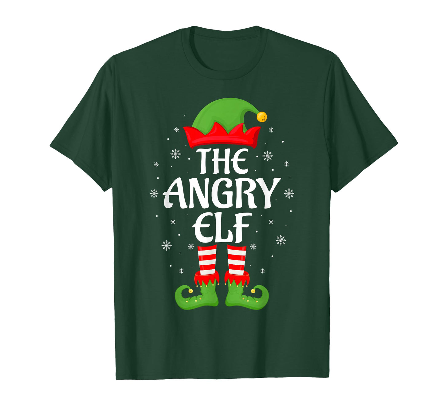 Angry Elf Xmas Family Matching Elf Squad Christmas T-Shirt