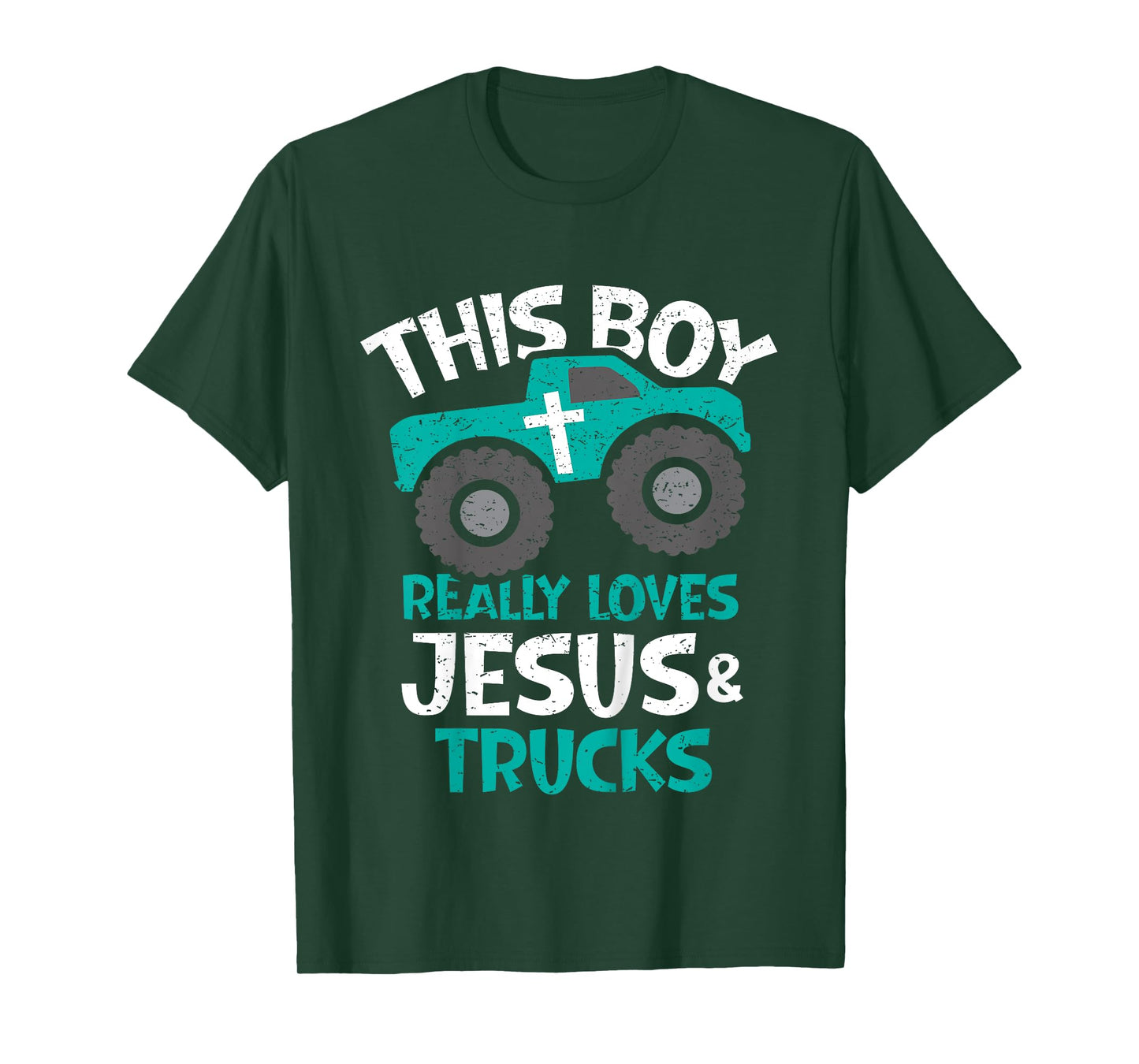 Kids I love Jesus and trucks T-Shirt