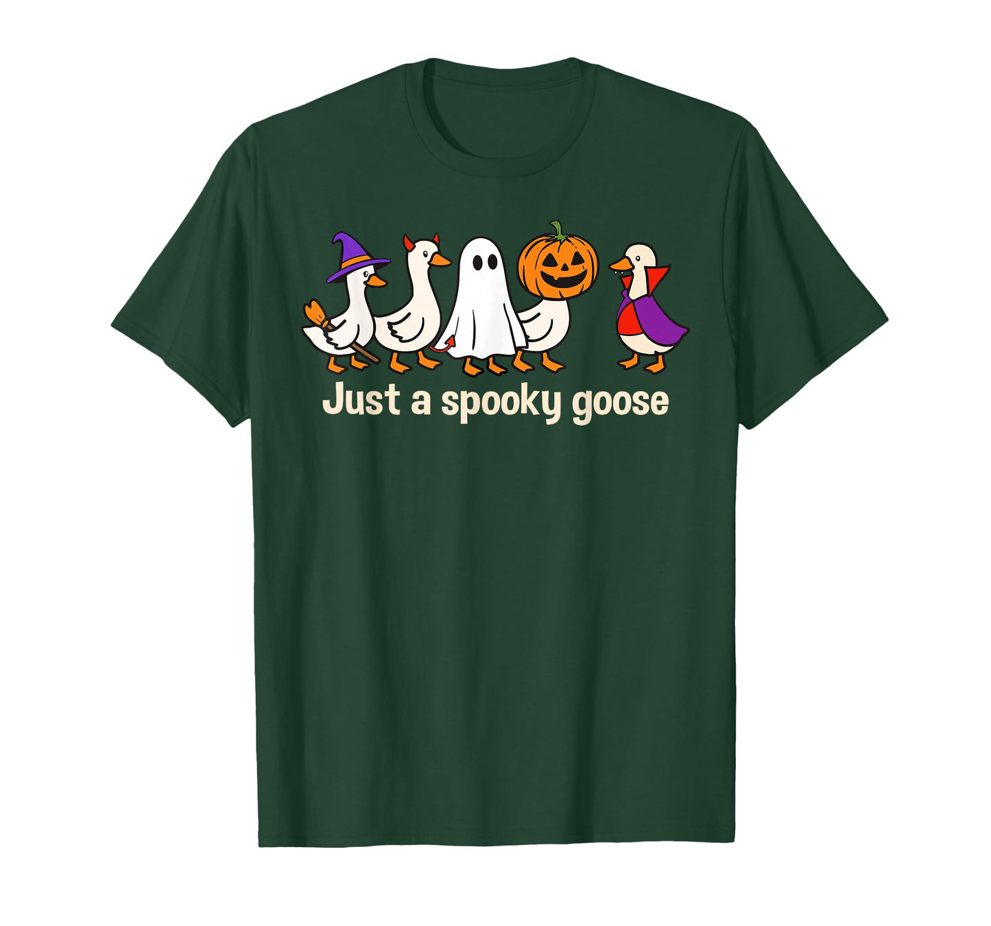 Just A Spooky Goose Halloween Silly Duck Spooky Season T-Shirt