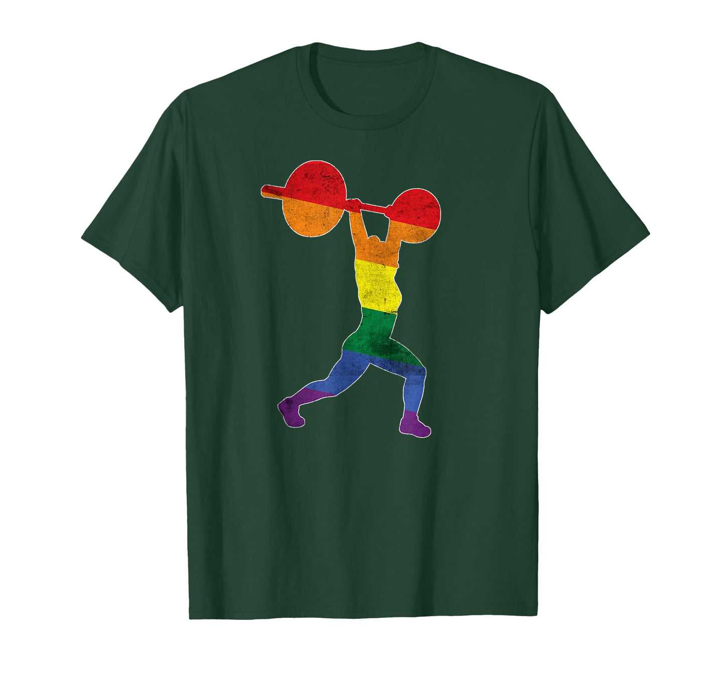 Gay Pride Weightlifting training Gym distressed look T-Shirt