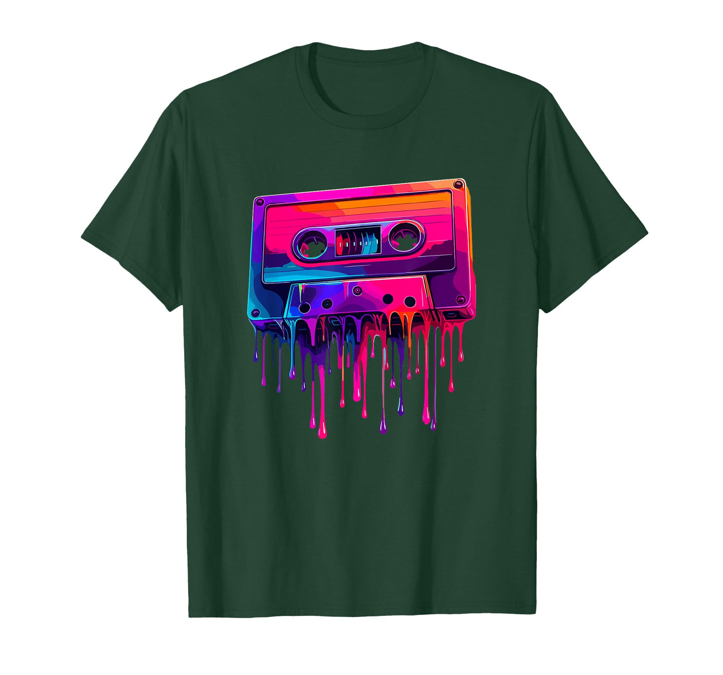 Dripping Paint Art Cassette Player Music Tape Recorder T-Shirt