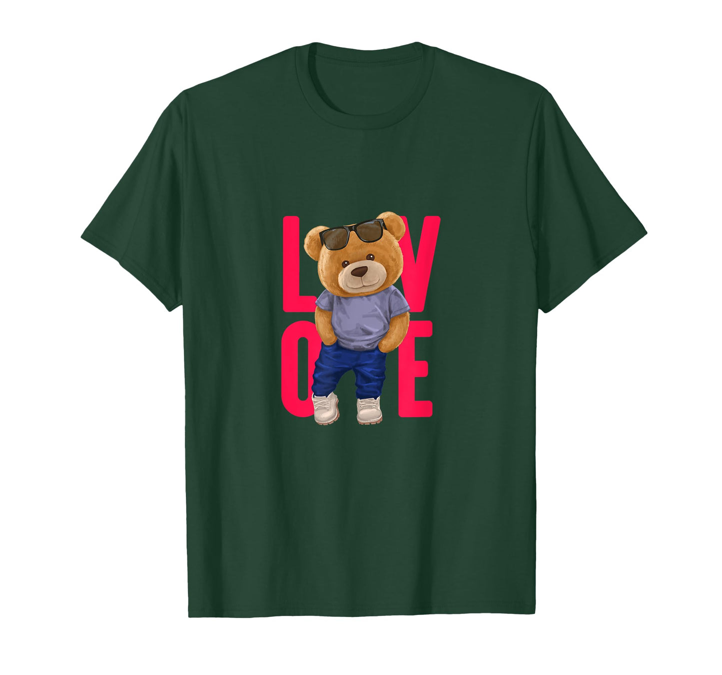 Wear Cool Teddy Bear Fashion Guy Cartoon Graphic Designs Fun T-Shirt