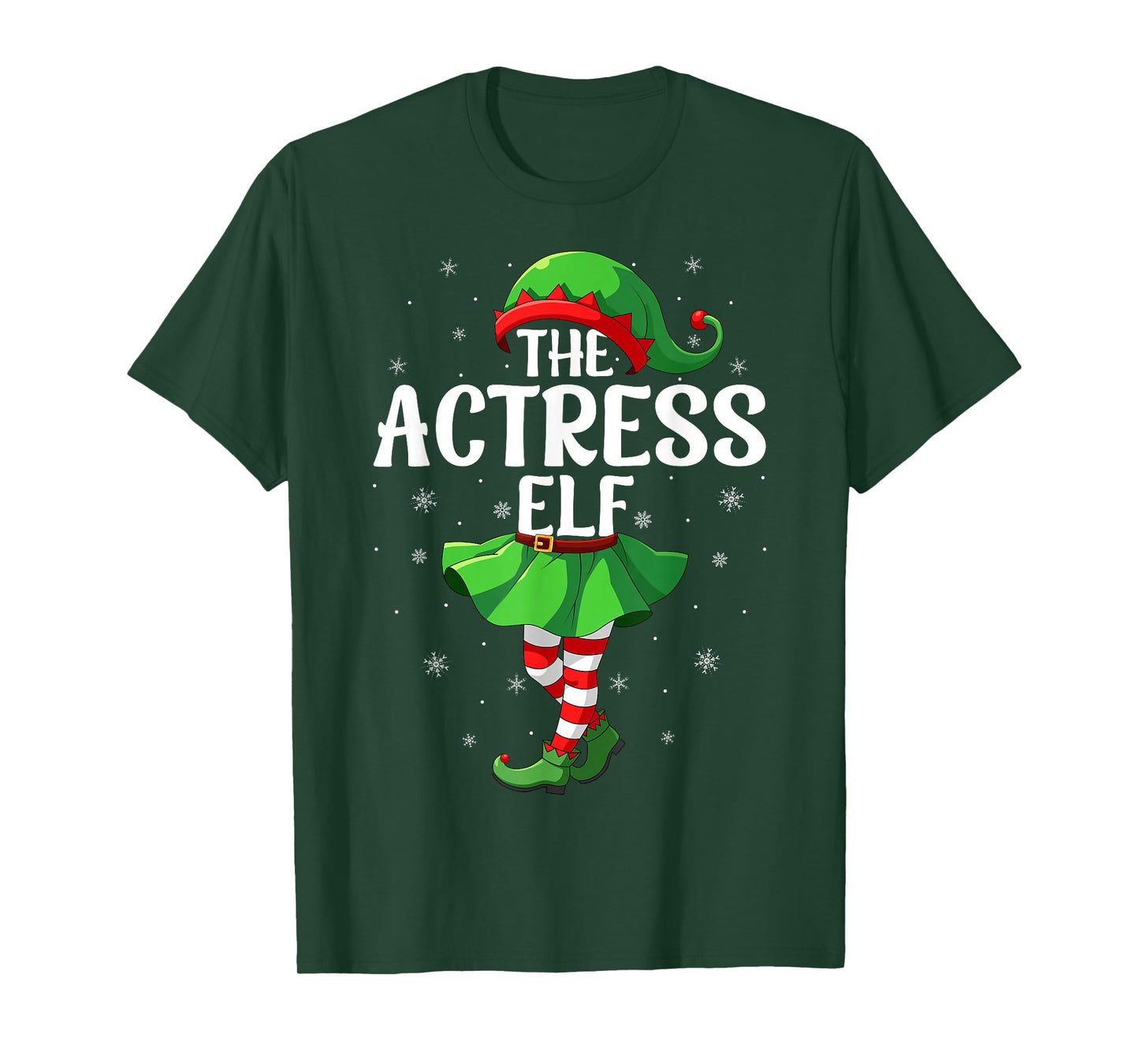 Actress Elf Christmas Girls Women Elf Squad Xmas Family T-Shirt