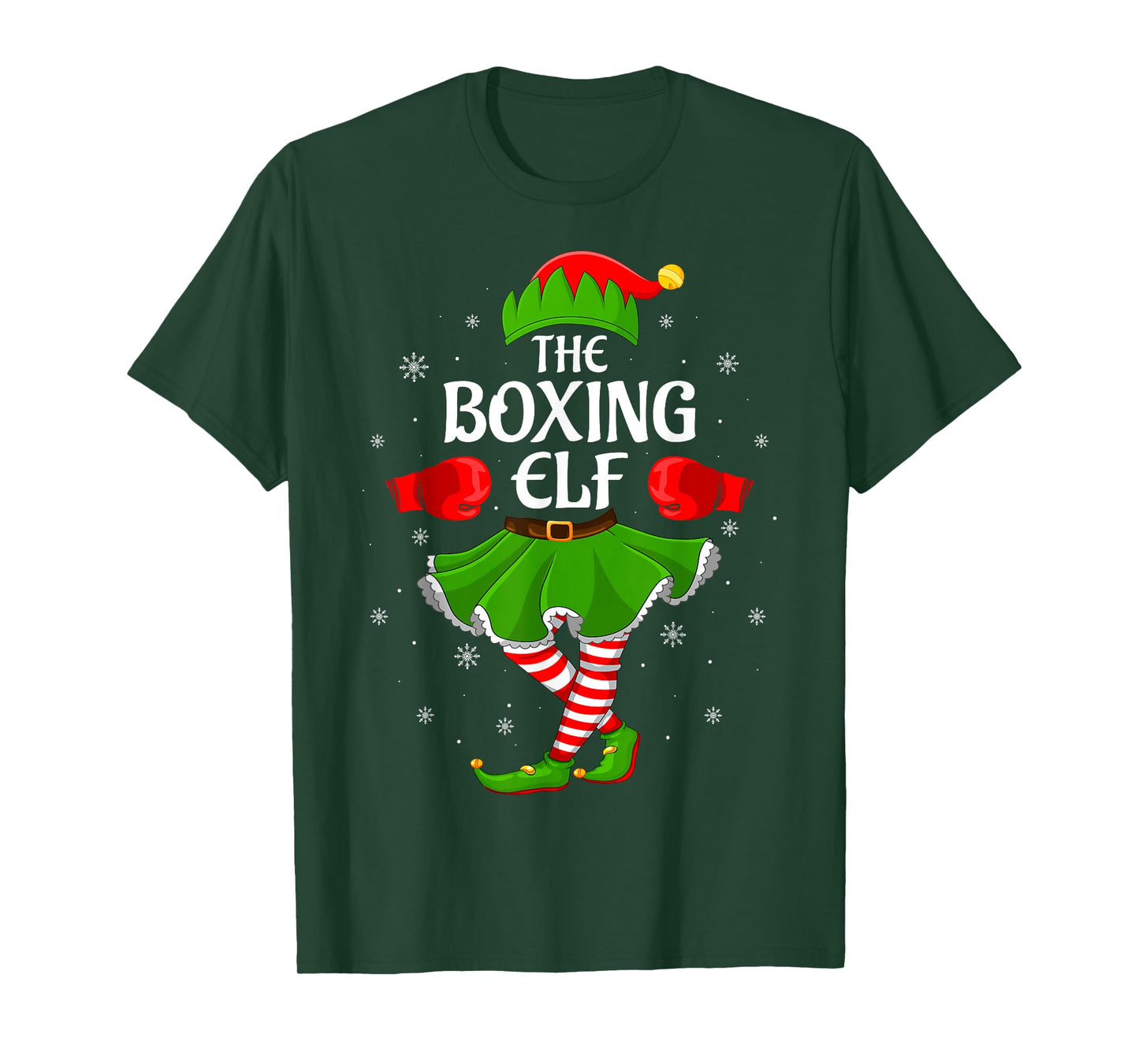 Boxing Elf Christmas Family Girls Women Elf Squad Xmas T-Shirt