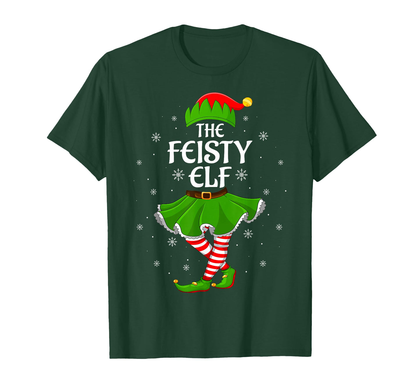Feisty Elf Christmas Family Girls Women Elf Squad Xmas T-Shirt