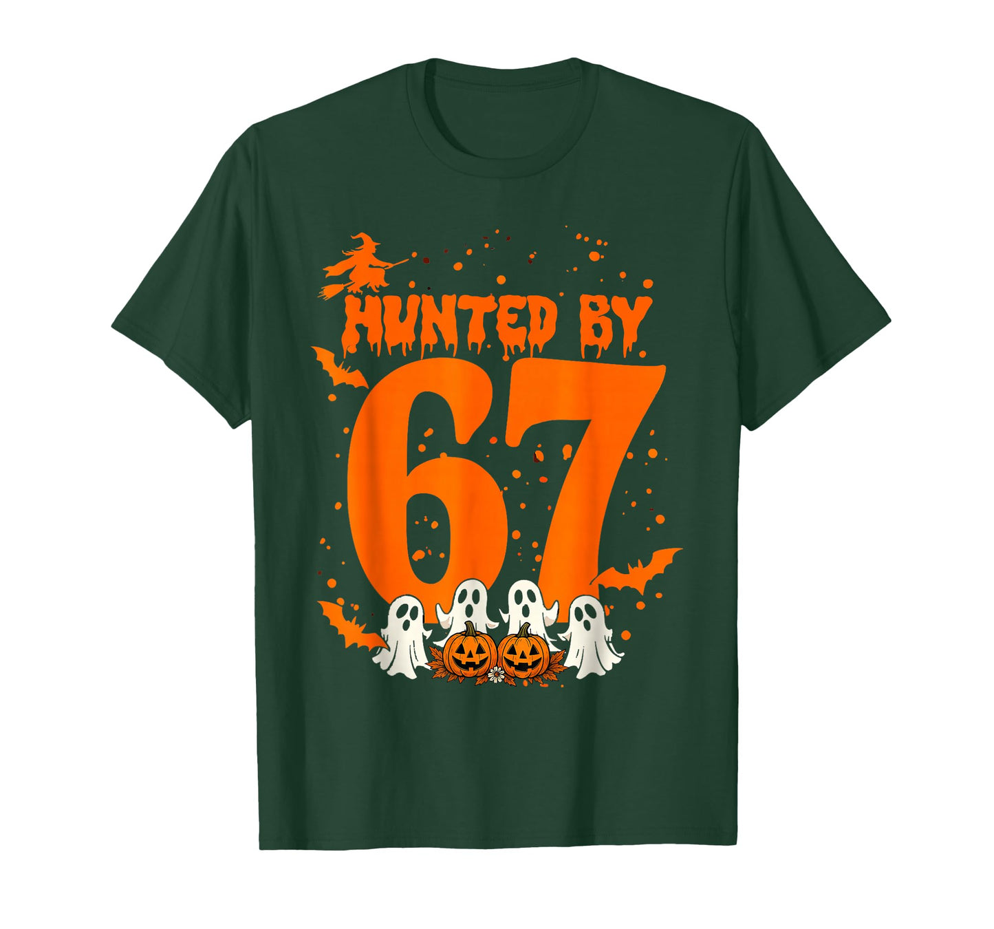 Haunted by 67 Funny Halloween Meme Witch Bats Ghosts T-Shirt