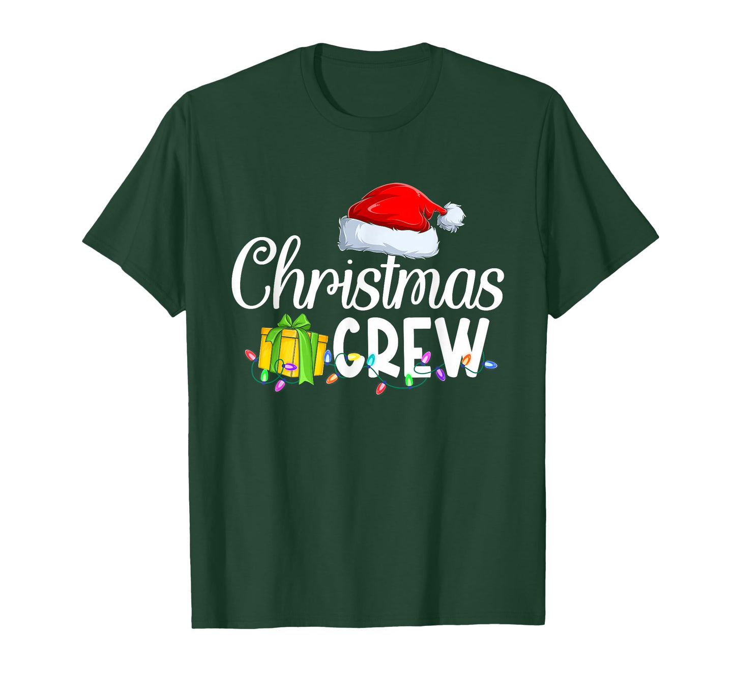 Merry Christmas Crew Xmas Lights Family Matching Pajamas T-Shirt