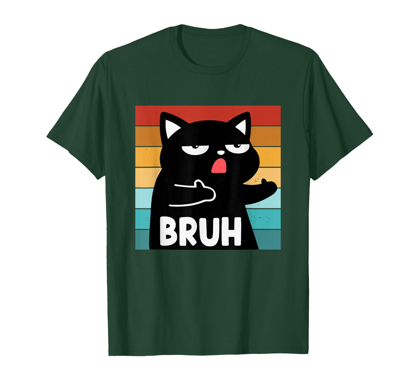 Funny Meme Saying Bruh Cat Boys Girls Teens Men Women T-Shirt