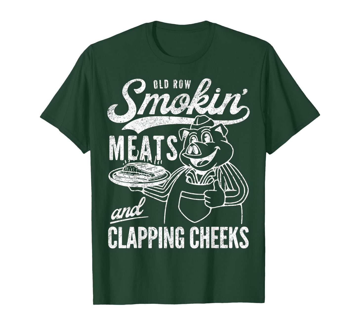 Retro Funny Old Row Smokin' Meats And Clapping Cheeks T-Shirt