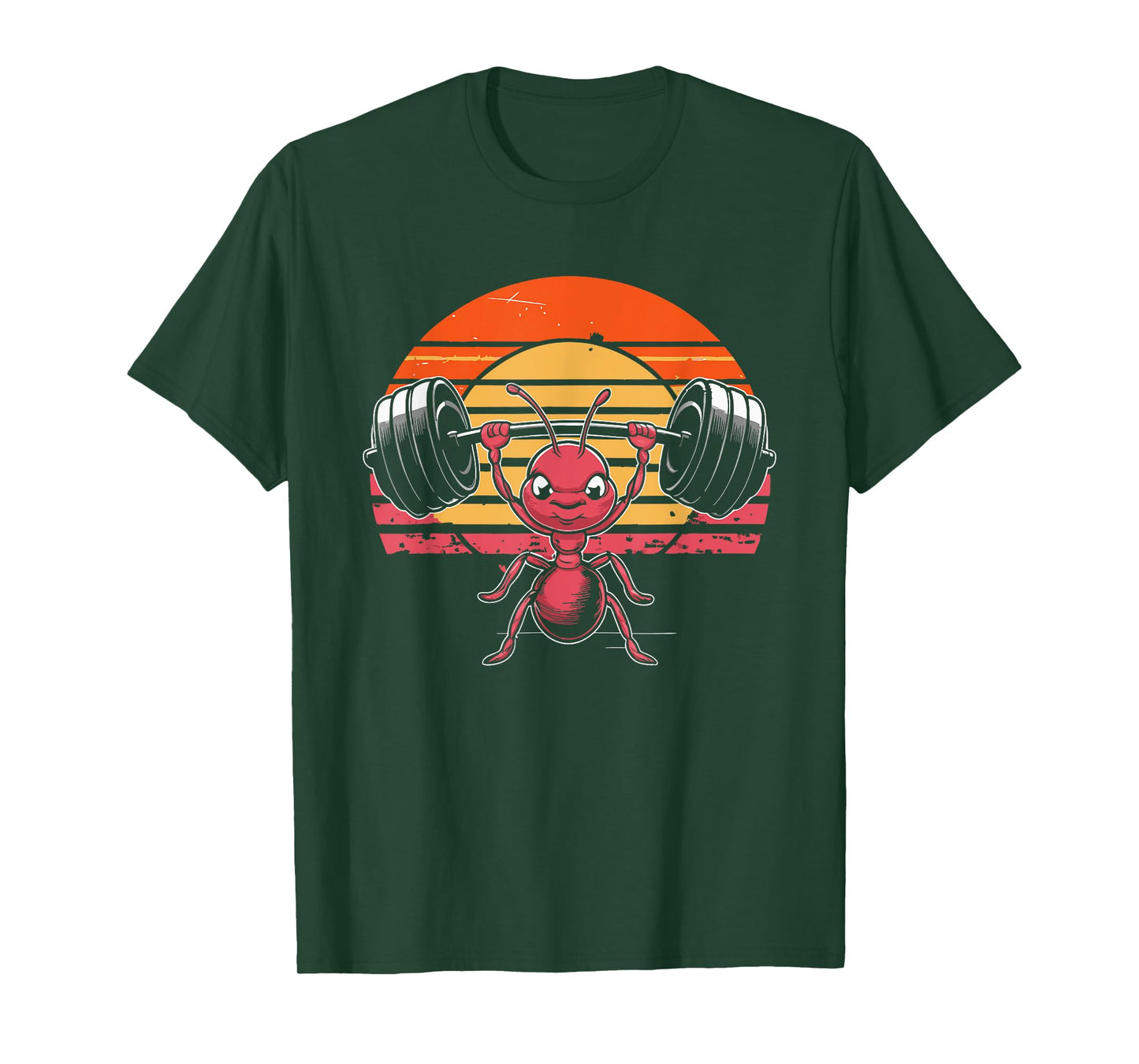 Ant Barbell Workout - Funny Graphic Gym Weightlifting T-Shirt
