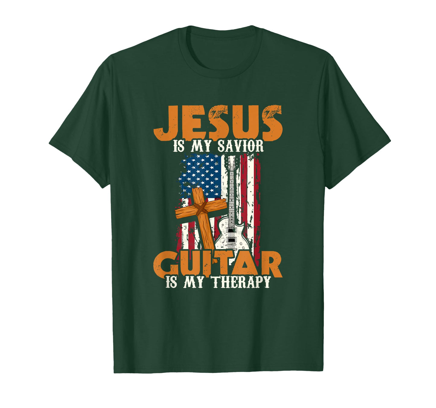 Jesus Is My Savior Guitar Is My Therapy Guitarist T-Shirt