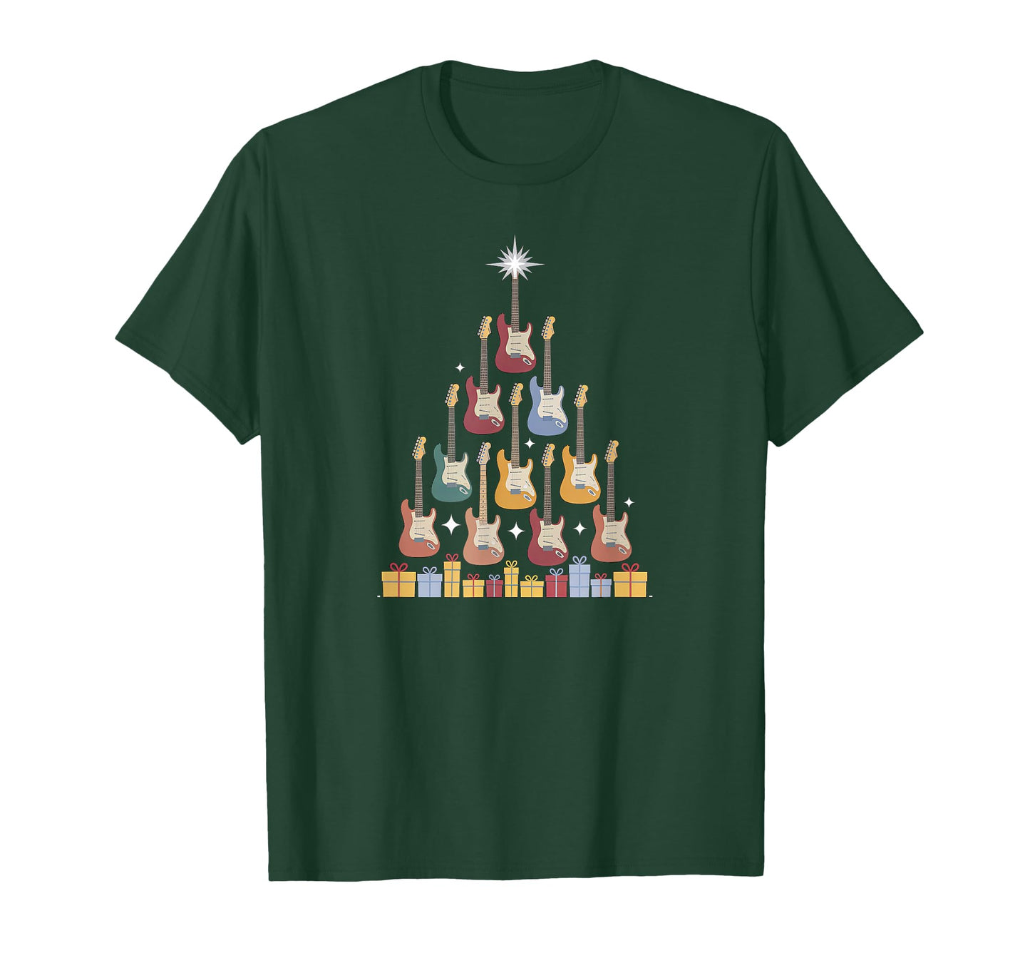 Christmas Guitar Christmastree Tree Made Out of Guitars T-Shirt