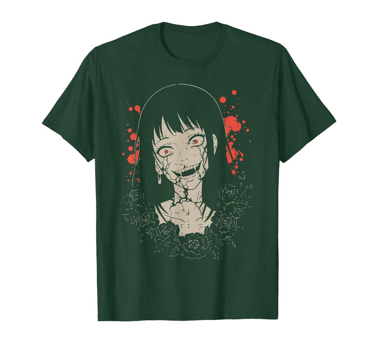 Zombie Anime Girl Japanese Manga Art Goth Women Men Kids T-Shirt