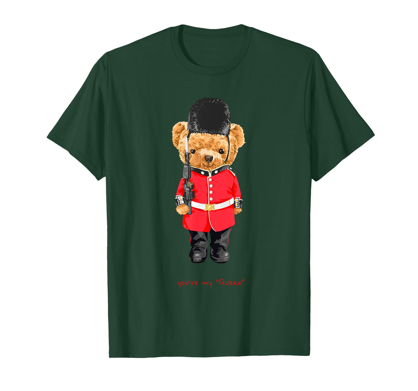 You Are My Queen Cool London Teddy Bear Illustration Graphic T-Shirt