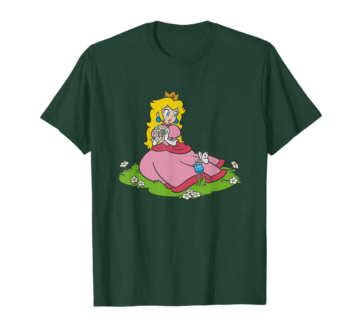 Super Mario Bros Princess Peach & Butterfly Portrait T-Shirt
