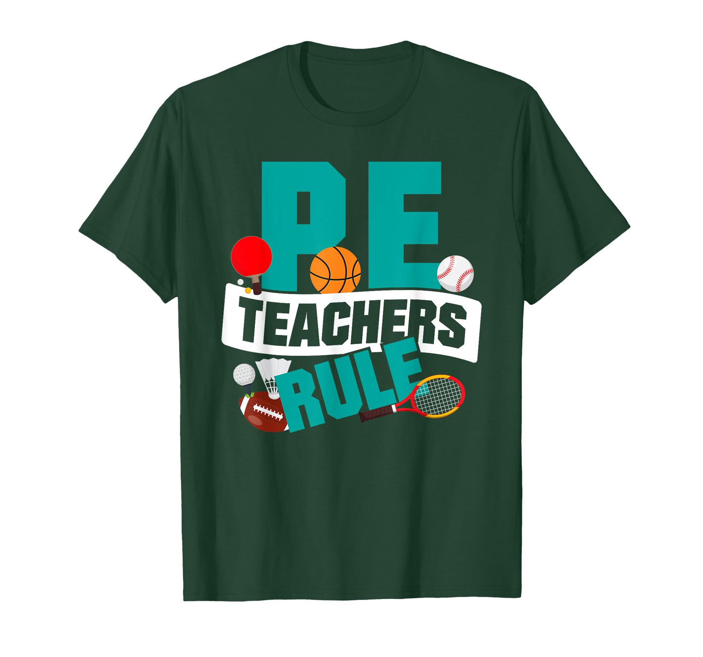 P.E. Teachers Rule graphic Funny School Gym Class T-Shirt