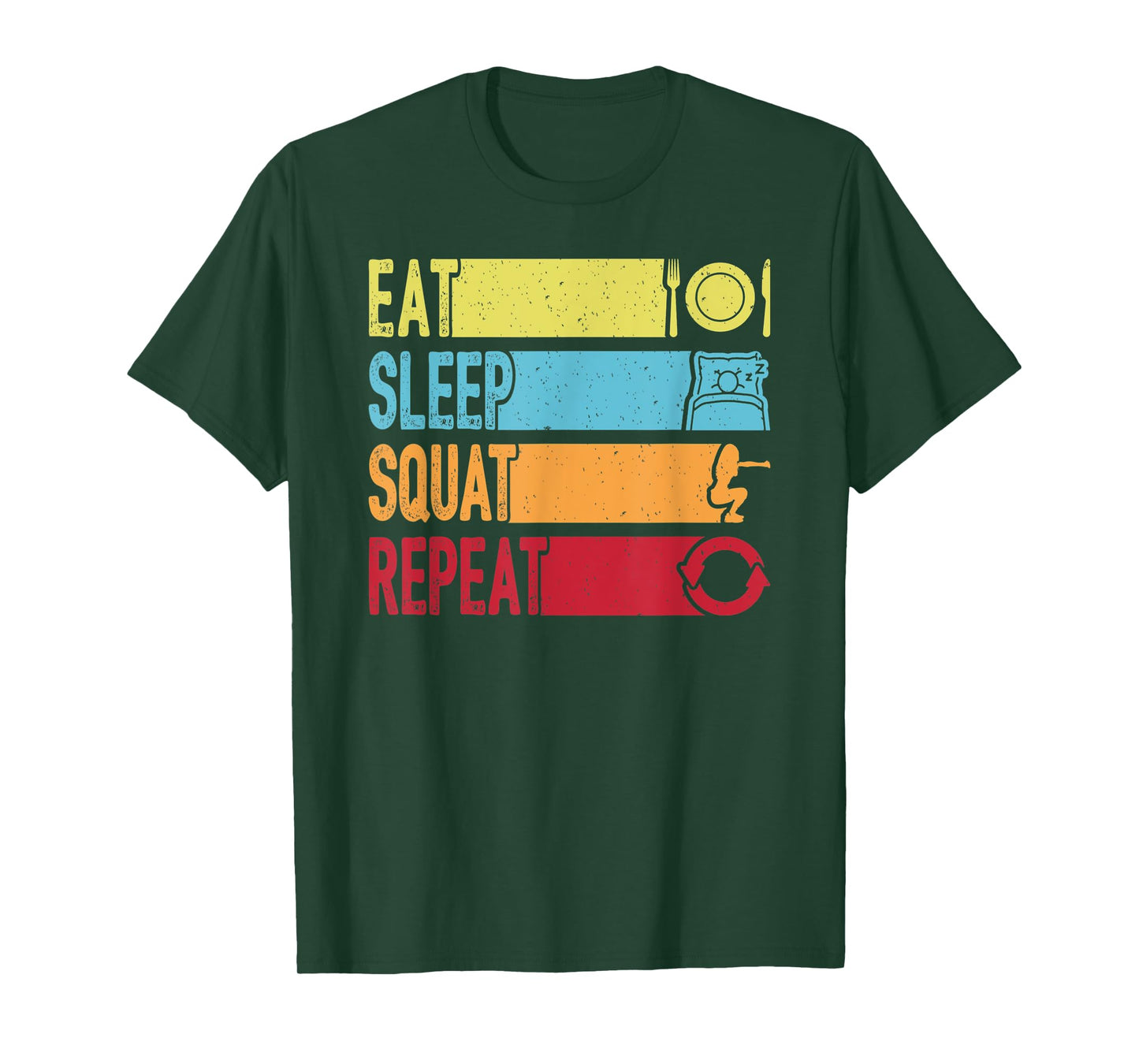Daily Workout Gift Vintage Eat Sleep Squat Repeat Gym T-Shirt
