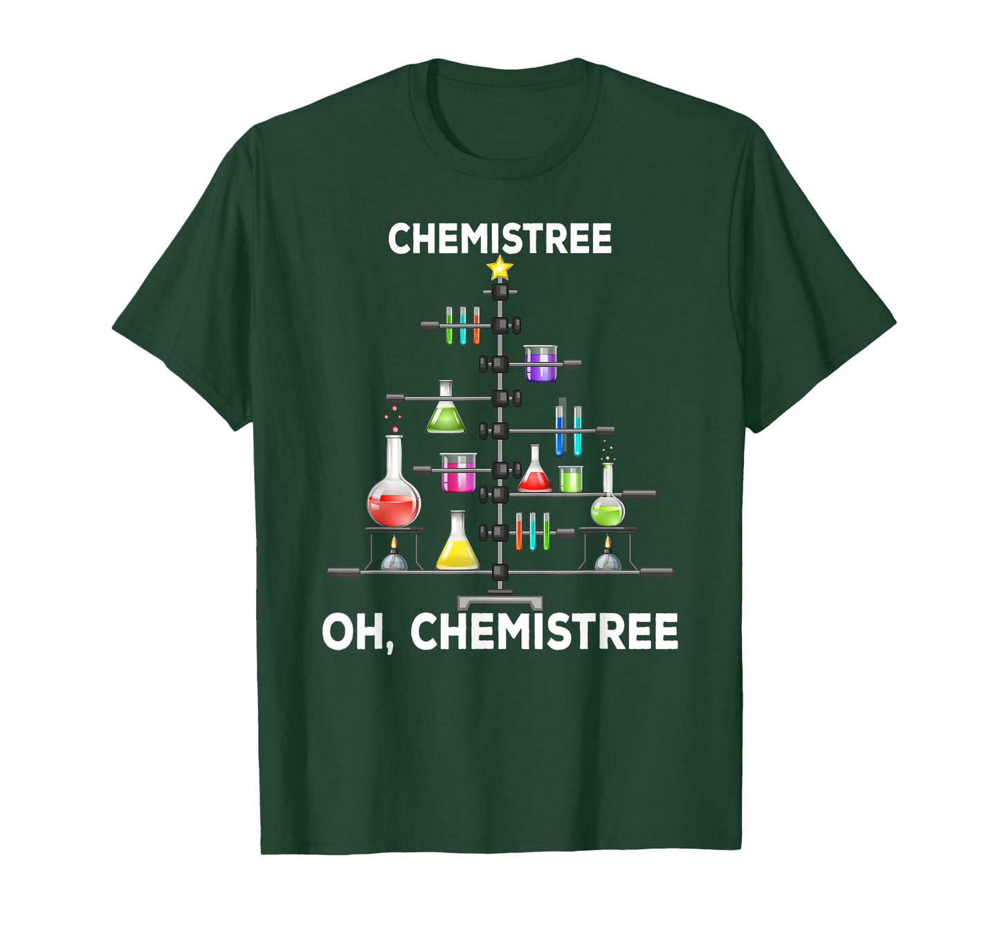 Oh Chemistree Funny Christmas Tree Pajamas Chemistry Science T-Shirt