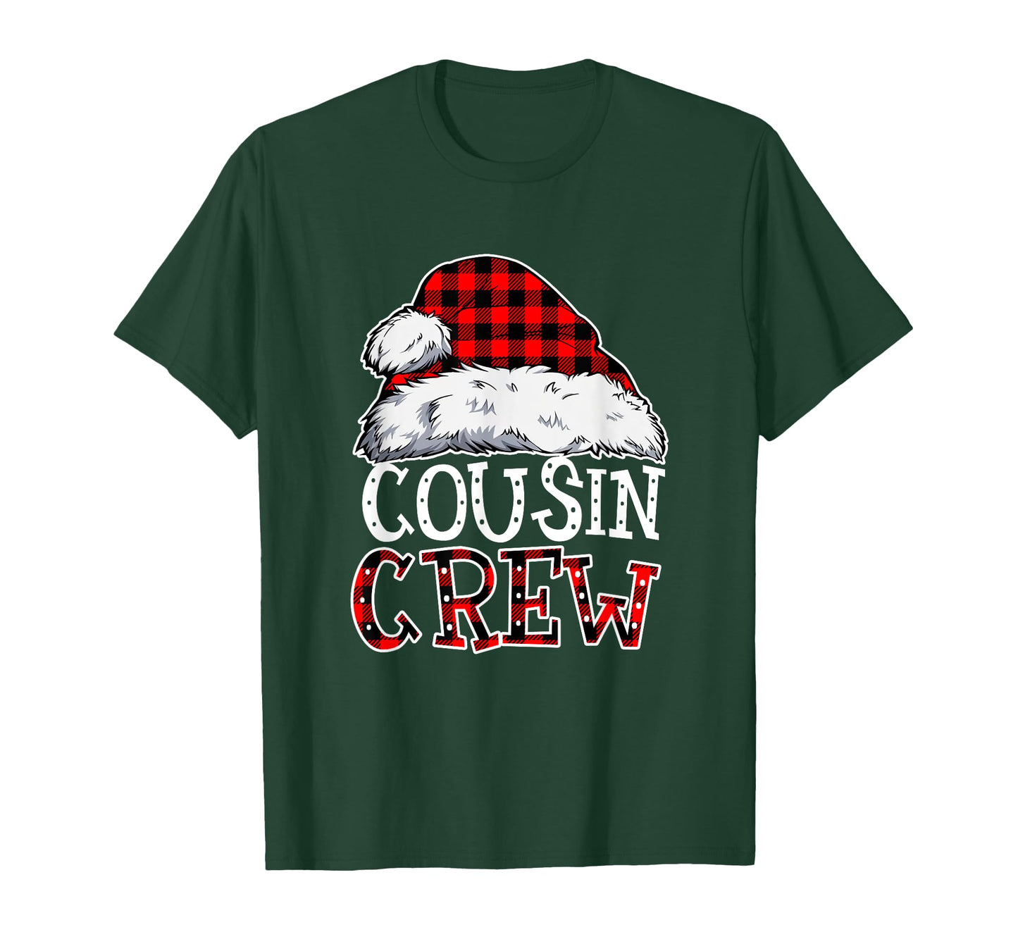 Cousin Crew Christmas Santa Xmas Buffalo red Plaid Pajamas T-Shirt