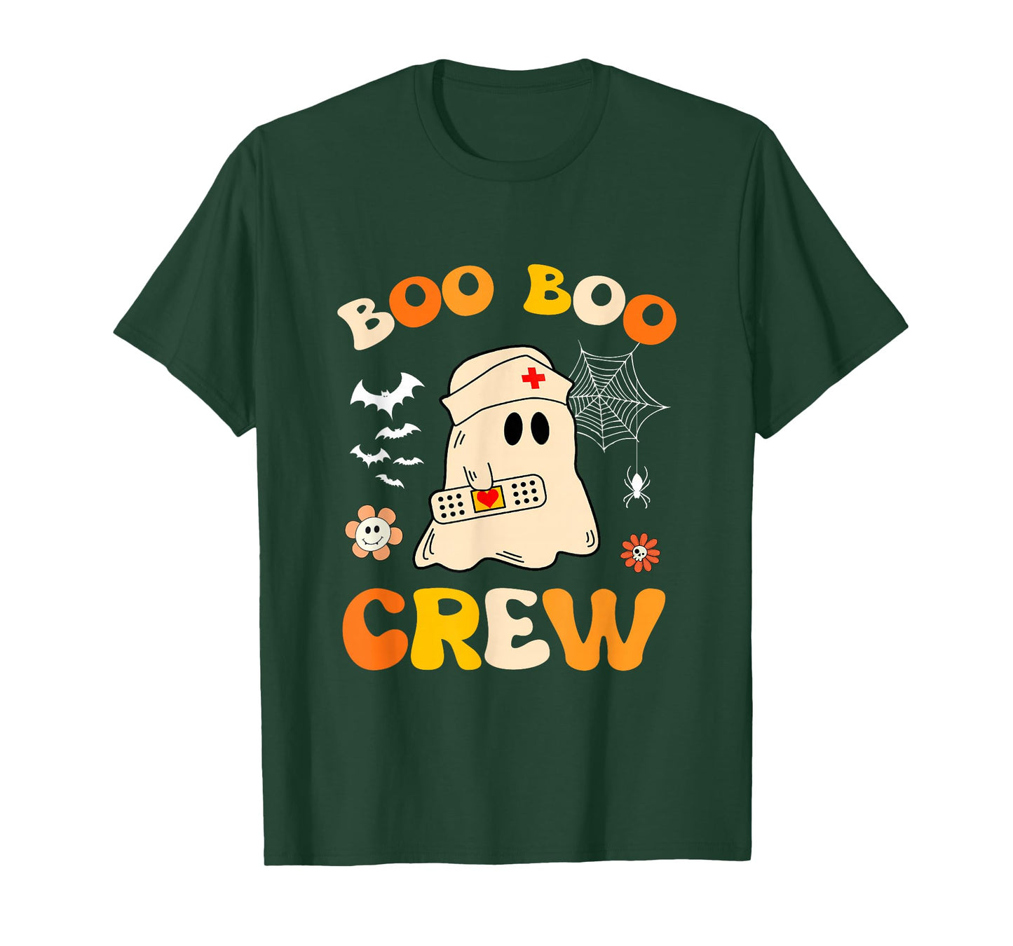 Groovy Boo Boo Crew Nurse Women Funny Halloween Ghost Nurse T-Shirt