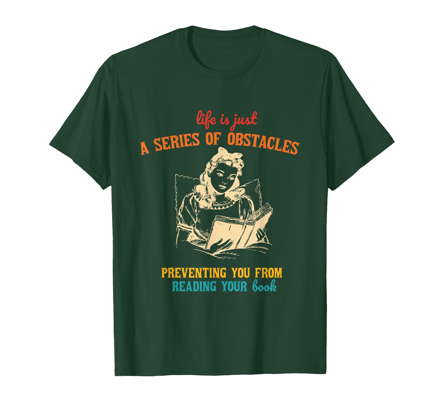 Life Is Just A Series Of Obstacles Vintage Book Lover T-Shirt
